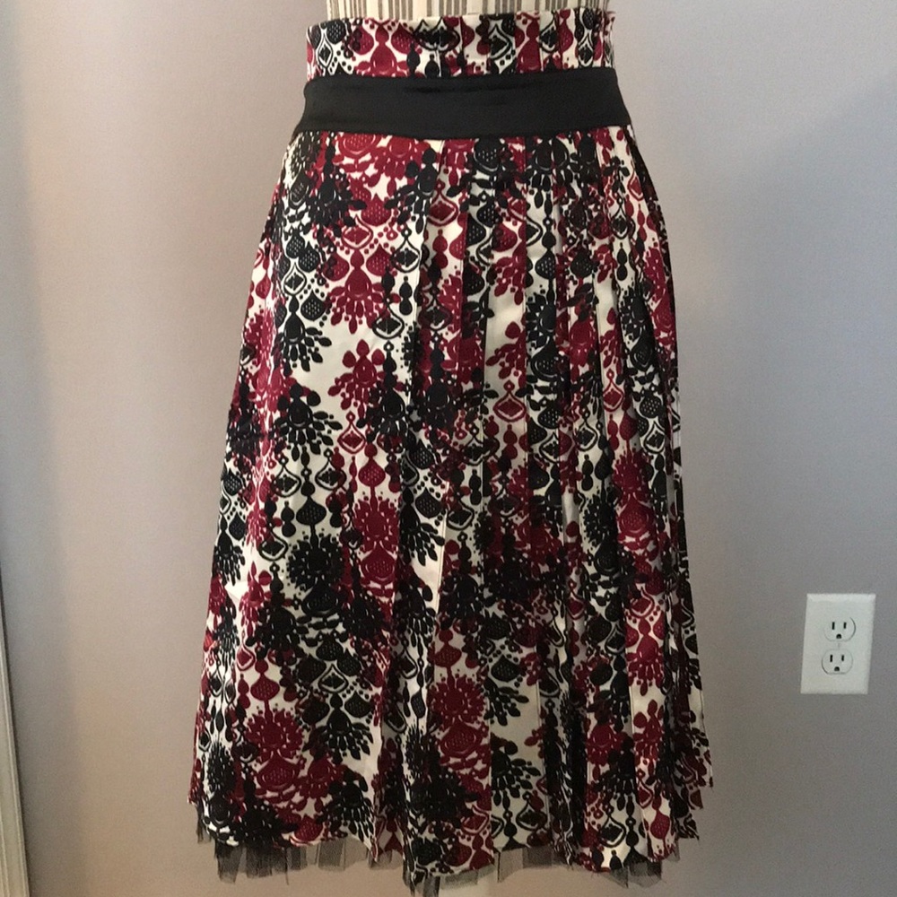Satin chandelier print skirt